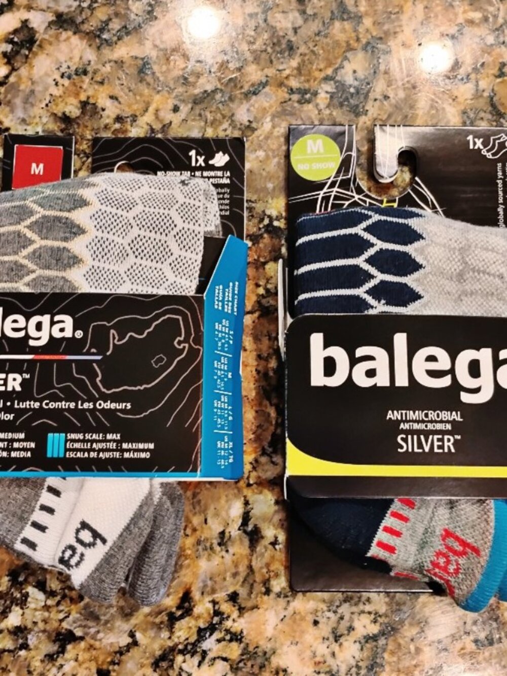 2 Pair Men's Balega 'Silver' No Show Athletic Socks Size Medium - New!